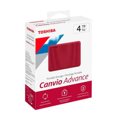 TOSHIBA - Disco Duro Externo Canvio Advance 4TB - Rojo - Portátil