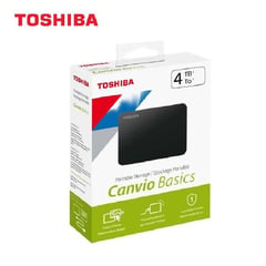 TOSHIBA - Disco Duro Externo Canvio Basics 4TB - Negro Mate - Portátil