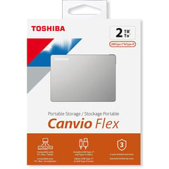 TOSHIBA - Disco Duro Externo Canvio Flex 2TB - Silver - Portátil