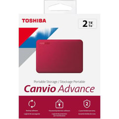 TOSHIBA - Disco Duro Externo Canvio Advance 2TB - Rojo - Portátil