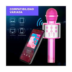 RYBIU IMPORT - Microfono Karaoke Bluetooth de Color Fucsia
