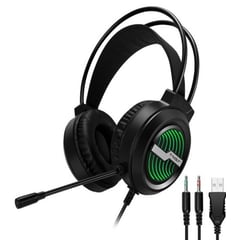 TWOLF - Auriculares headset H130 con micrófono y luces LED multiluces RGB
