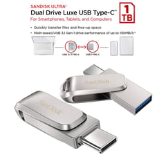 SANDISK - USB y USB-C Memoria Dual Drive Luxe 400Mbps 1TB