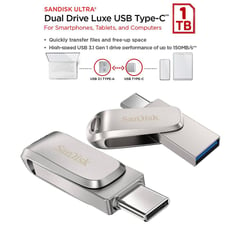 SANDISK - USB y USB-C Memoria Dual Drive Luxe 150Mbps 1TB