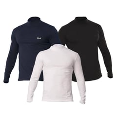 FILA - Set de 3 Polos Manga Larga Cuello Alto - Multicolor..