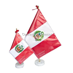 PERU - Bandera de Perú para Escritorio Bordada 33x22cm CALIDAD A1