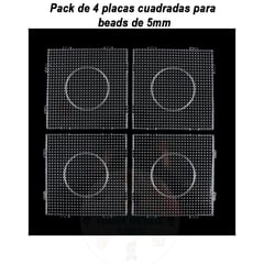 GENERICO - Hama Beads Pack de 4 Placas Cuadradas