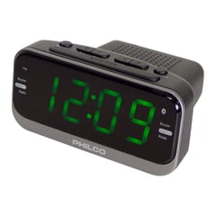 PHILCO - RADIO RELOJ DESPERTADOR DE 1.2 CON ALARMA DUAL PAR1012BT-GR