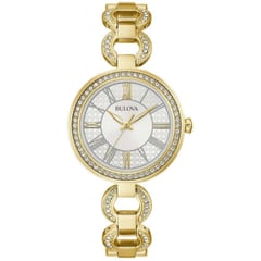 BULOVA - RELOJ CRYSTAL DE MUJER DORADO CON CRISTALES