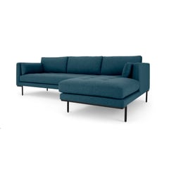 YOLODECORO - Sofá Esquinero Harlow 3 Cuerpos Con Chaise Longue Derecho Azul