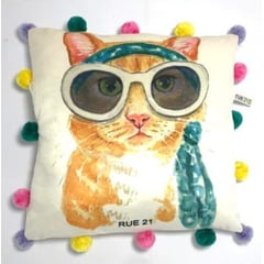 RUE 21 - Cojin Estampado Gato con Vincha y Lentes