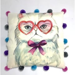 RUE 21 - Cojin Decorativo Estampado Gato con Lentes