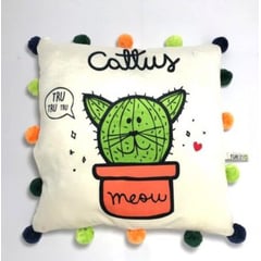 RUE 21 - Cojin Decorativo Estampado Gato Cacttus Tru Meou