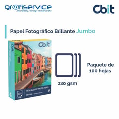 GENERICO - Papel Fotográfico Brillante Jumbo CBIT 100h 230g