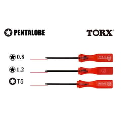 GENERICO - DESTORNILLADOR PENTALOBE 08M 12M TORX T5 Magnético