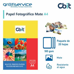 GENERICO - Papel Fotográfico Mate A4 CBIT 20h 180g