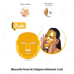 GENERICO - Mascarilla Facial de Colágeno Hidratante 3 uds