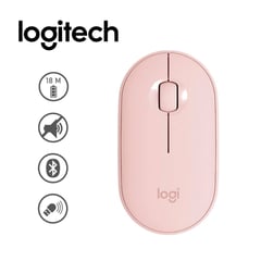 LOGITECH - Mouse Pebble M350 Silent Inalámbrico Bluetooth ROSA