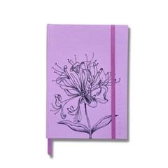 WATERVIOLET - CUADERNO FLOR HONEYSUCKLE - FUCSIA - TAPA DURA A5 - PUNTEADO