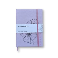 WATERVIOLET - CUADERNO FLOR WILD ROSE - ROSADO - TAPA DURA A5 - PUNTEADO