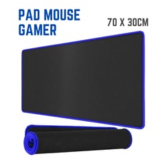 GENERICO - MOUSE PAD GAMER IMPERMEABLE 70 X 30 CM BORDE AZUL