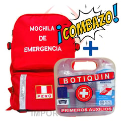 GENERICO - Mochila De Emergencia Tela Nylon Botiquín Portátil Rojo