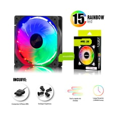 AIRBOOM - Ventilador para Case Gamer Turbine Rainbow AB 125