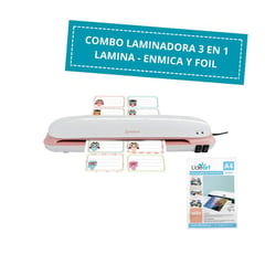 LIDEART - KIT LAMINADORA ENMICADORA TERMICA A3 LUMINOS Y 01 FILM GLOSS