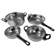 KREA - Set Juego Ollas Batería Cocina Inoxidable 7Pz