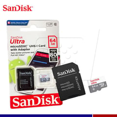 SANDISK - Memoria Micro Sd 64gb Ultra Clase 10 100mb/s