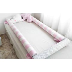 GENERICO - Bumpers Tubulares para cama cuna Montessori 15plazas Rosado