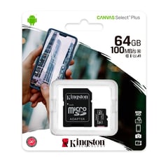 KINGSTON - Memoria Micro SD 64GB Canvas Select Plus Clase 10