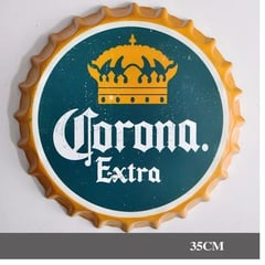 GENERICO - Chapa Metálica decorativa Corona para bar sala adornos