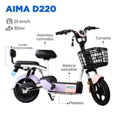 AIMA - Moto Electrica XDL D220 Color Rosado