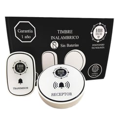 GENERICO - Timbre de Puerta Inalámbrico Sin Baterias - HIBTECH - Blanco