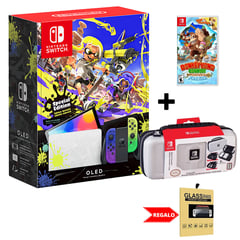 NINTENDO - Consola Switch Oled Splatoon 3 - Estuche Blanco - Juego