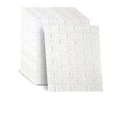 GENERICO - Pack x 10 Pcs Papel Tapiz Autoadhesivo Decoración 3D Ladrillo Blanco