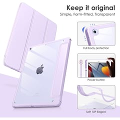 GENERICO - Funda case para iPad 10.2 PREMIUM con Porta Pencil - LAVANDA CLARO