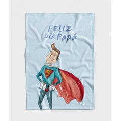 MARCA - Manta Super Papá Acuarela Celeste Pastel