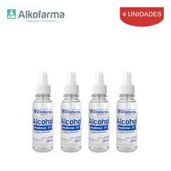 ALKOFARMA - Alcohol líquido med 70° 120ml con atomizador ALKOFARMA.Pack 4 unidades