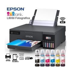 EPSON - Impresora L8050 A4 Rotula Cd Dvd Impresora Pvc WIFI FOTOS