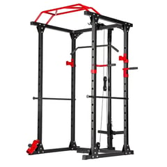 ALPHA GYM - Jaula de potenci para entrenamiento multifuncional Gym Black