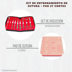 GENERICO - KIT DE ENTRENAMIENTO DE SUTURA - PAD 27 CORTES