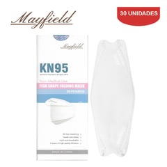 MAYFIELD - Mascarilla KN95 Fish Shape 3D blanco 30 unidades