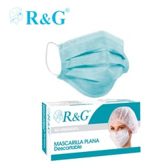 R&G - Mascarilla quirúrgica 3 capas 3 pliegues celeste caja*50und