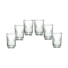 INSPIRA - Set de 6 Vasos de Vidrio Diseño Labrado