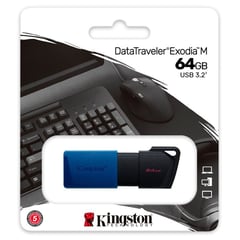 KINGSTON - MEMORIA USB 64GB DATATRAVELER EXODIA M AZUL
