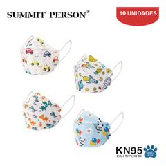 SUMMIT PERSON - Mascarilla KN95 Fish Type NIÑO MIX caja10und