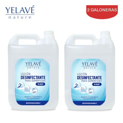 YELI - Desinfectante Amonio Cuaternario 4 litros YELAVE. Pack 2 galoneras