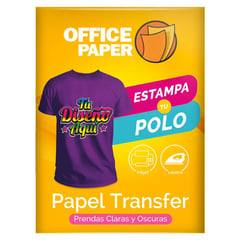 OFFICE PAPER - Papel Transfer Tela Oscura 110g por 05 Hoja A4